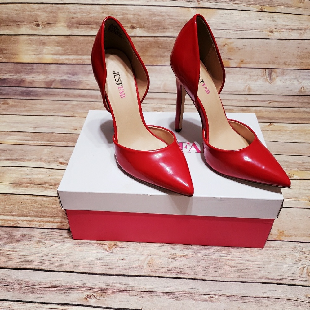 Cherry Red Pumps - Picture 2 of 8